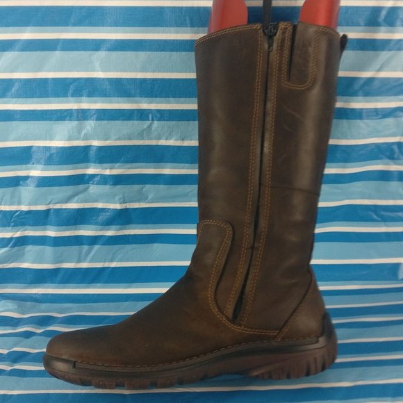 Wool Lining Knee high Zip up Tall Boot Waterproof Leather Fall/Winter 40/9.5WIDE - Picture 2 of 11